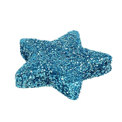 Floristik24 Estrella de purpurina turquesa 2.5cm 100pcs