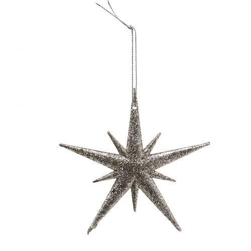 Artículo Estrellas con purpurina Oro claro 13cm 12pzs