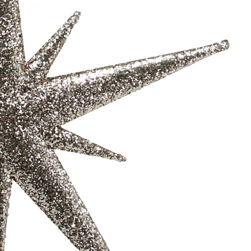 Floristik24 Estrellas con purpurina Oro claro 13cm 12pzs