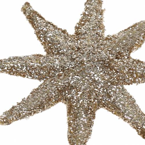Floristik24 Estrella decorativa purpurina champagne 5cm 20uds