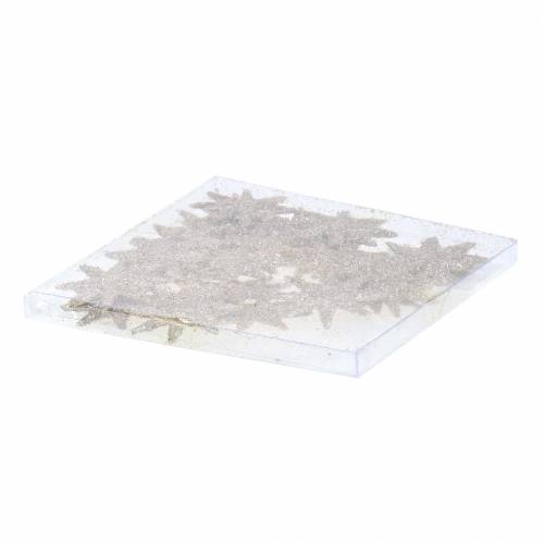 Floristik24 Estrella decorativa purpurina champagne 5cm 20uds