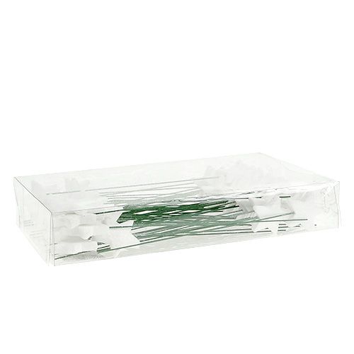 Floristik24 Estrella de brillo en alambre blanco 4cm L22cm 60pcs