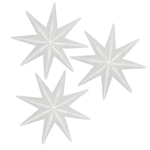 Estrella de purpurina blanca 10cm 12pcs