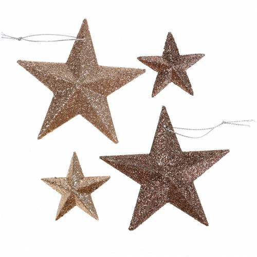 Floristik24 Glitter Star Gold Mix 9.5 / 5cm 18 piezas