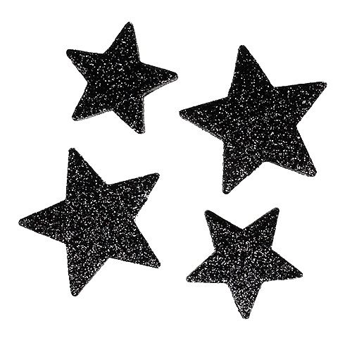 Floristik24 Glitter Stars Negro 4-5cm 40pcs