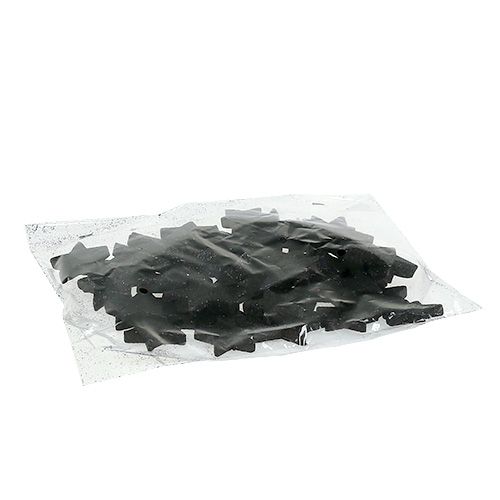 Glitter Stars Negro 4-5cm 40pcs | Floristik24.es