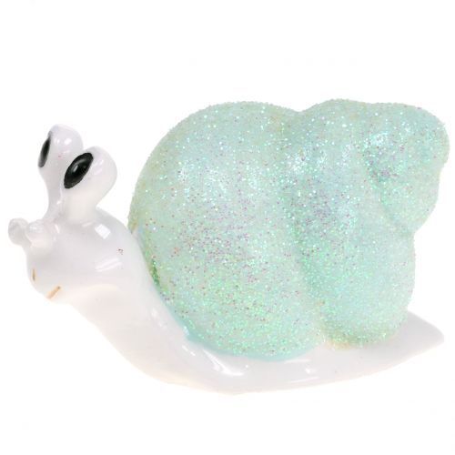Floristik24 Figura decorativa caracol brillo menta/rosa 8cm 6 piezas