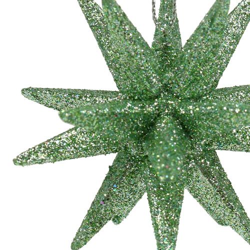 Floristik24 Estrellas brillantes verde menta 7.5cm 8pcs