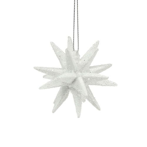 Floristik24 Glitter stars blanco 7,5cm 8pcs