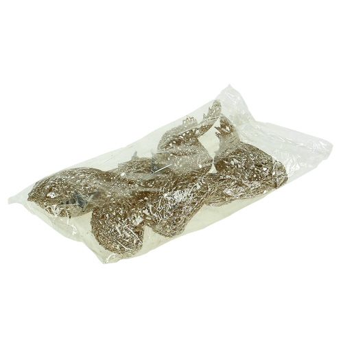 Floristik24 Glitter bird 8cm oro con clip 6pcs