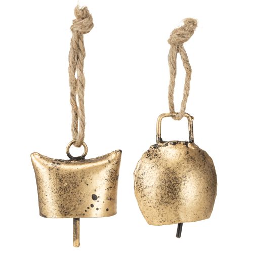 Campanas adornos árbol navidad metal vintage dorado 5 cm 8 piezas