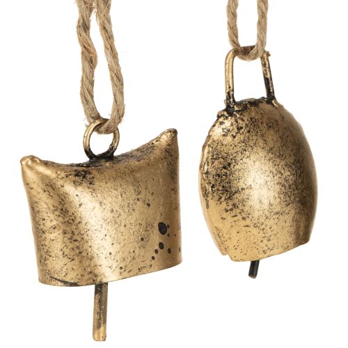 Floristik24 Campanas adornos árbol navidad metal vintage dorado 5 cm 8 piezas
