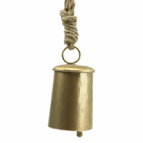 Floristik24 Cencerro para colgar metal color latón Ø7cm H12.5cm