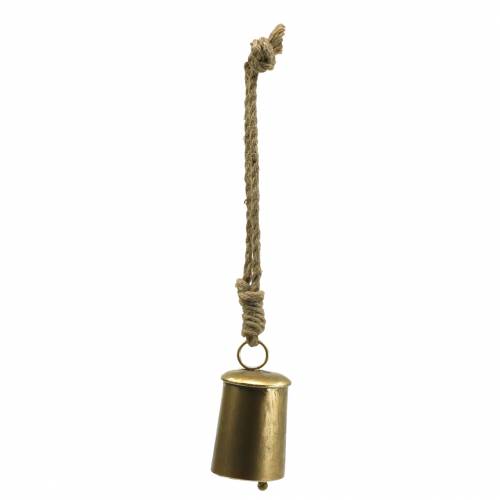 Floristik24 Cencerro para colgar metal color latón Ø7cm H12.5cm
