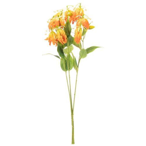 Flor artificial Gloriosa naranja con tallos largos para jarrones, 80 cm, 3 unidades. | Floristik24.es