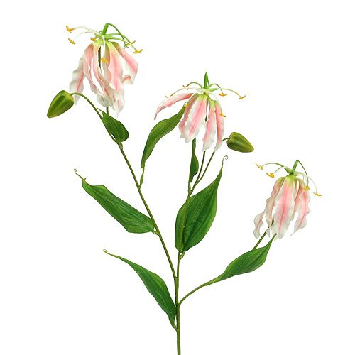 Floristik24 Gloriosa rosa-blanco artificial 84cm 3pcs