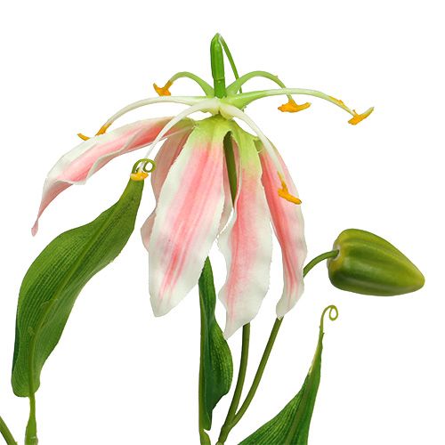 Floristik24 Gloriosa rosa-blanco artificial 84cm 3pcs