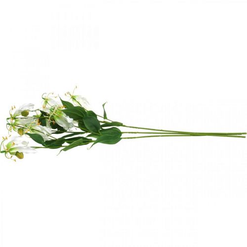 Artículo Lirio artificial, decoración floral, planta artificial, flor de seda blanca L82cm 3pcs