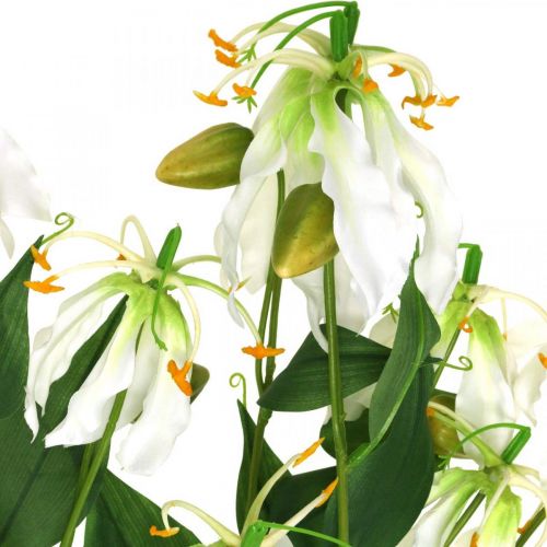 Artículo Lirio artificial, decoración floral, planta artificial, flor de seda blanca L82cm 3pcs