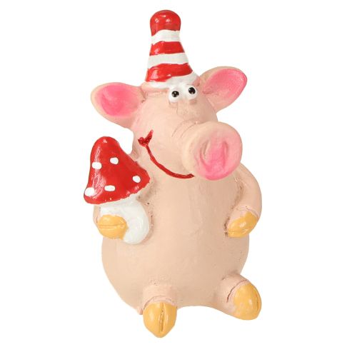 Floristik24 Cerdo de la suerte decorativo con amuletos de la suerte, 5 cm, 6 unidades
