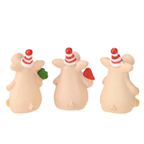 Floristik24 Cerdo de la suerte decorativo con amuletos de la suerte, 5 cm, 6 unidades