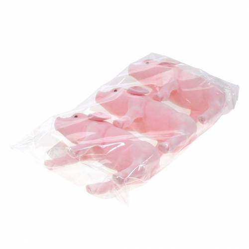 Artículo Lucky pig rosa flocado 20cm 3pcs