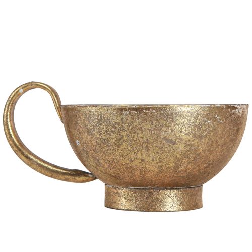 Floristik24 Decoración de copa dorada con portavelas oro antiguo Ø10cm H6,5cm