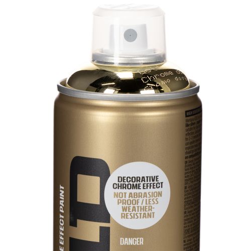 Pintura en aerosol decorativa con efecto cromo dorado, Montana Cans 400ml | Floristik24.es