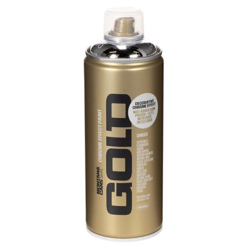 Spray decorativo con efecto cromo plateado para uso en interiores, Montana Cans, 400 ml.