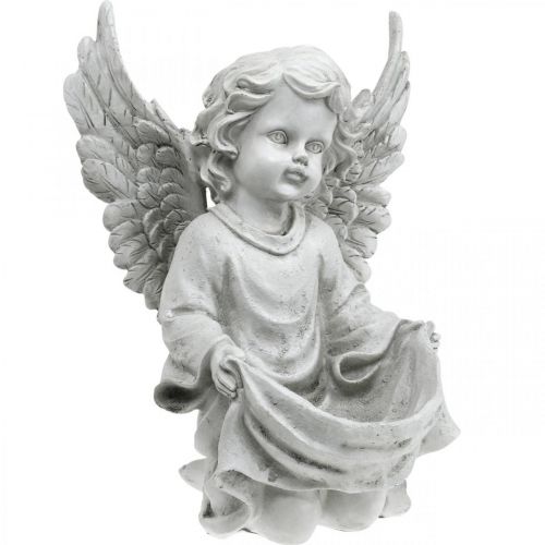 Floristik24 Ángel de la tumba Figura de ángel Baño de pájaros Decoración de tumba H26cm