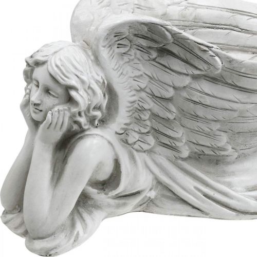 Floristik24 Ángel de tumba con cuenco para plantas Ángel de baño para pájaros tumbado 39×18×18cm