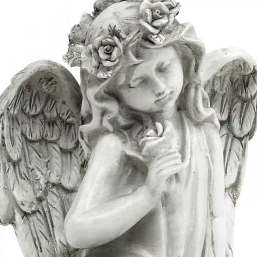 Floristik24 Ángel de tumba sentado Ángel de decoración de tumba 20×14×20cm