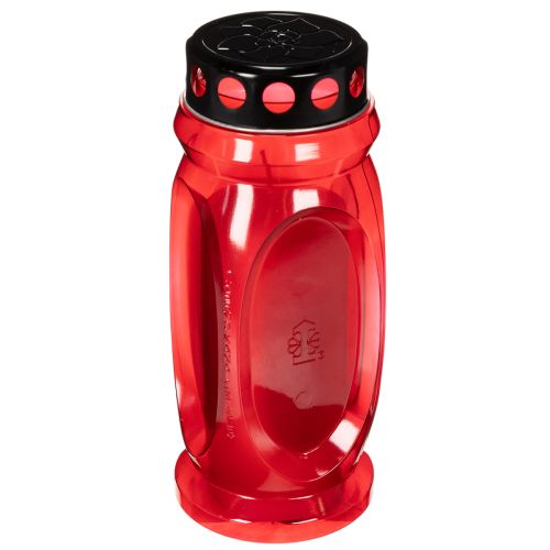 Vela para tumba roja, tapa negra, vela conmemorativa de 4 días, 23 cm. comprar | Floristik24.es