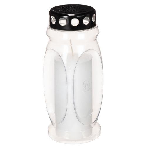 Farol para vela funeraria con tapa negra, 23 cm. comprar | Floristik24.es