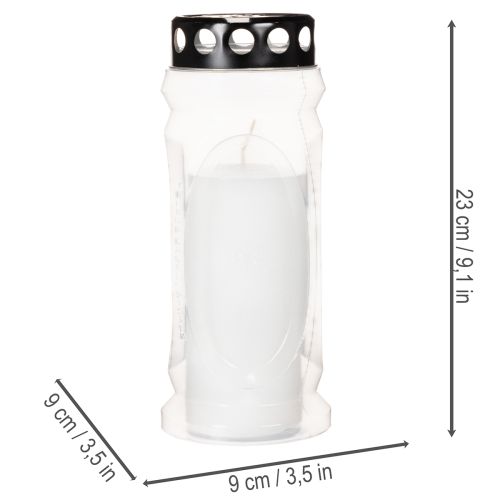 Farol para vela funeraria con tapa negra, 23 cm. | Floristik24.es