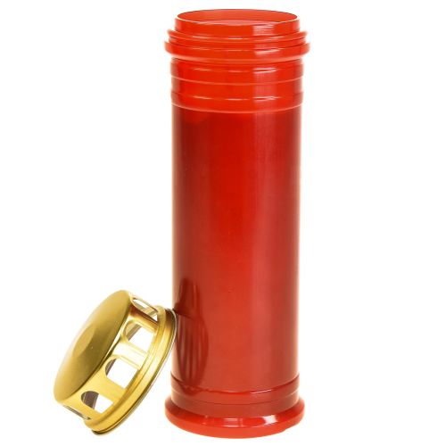 Floristik24 Vela funeraria plástico rojo 5 días Ø7,5cm H23cm