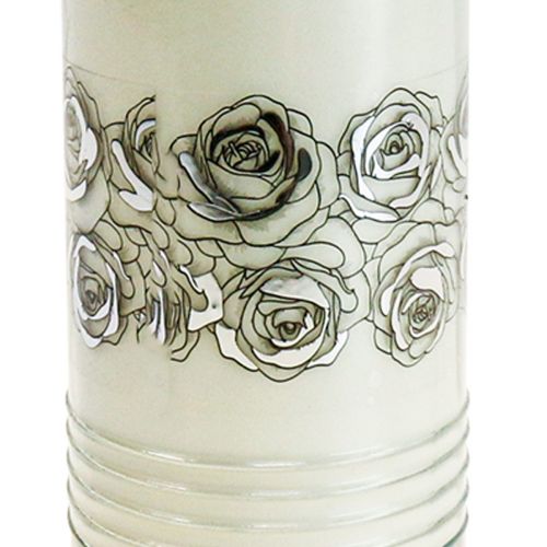 Artículo Velas graves rosas luz de luto blanca Ø7cm H23,5cm 100h 2ud