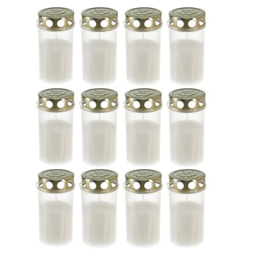 Artículo Velas funerarias oro blanco Ø5,5cm H11,5cm 24 horas 12 piezas