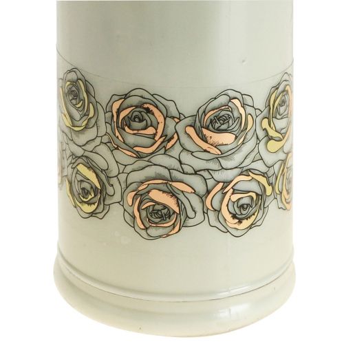 Artículo Velas de tumba rosas blancas luz de luto luz conmemorativa Ø7cm H18cm 130h 2pcs