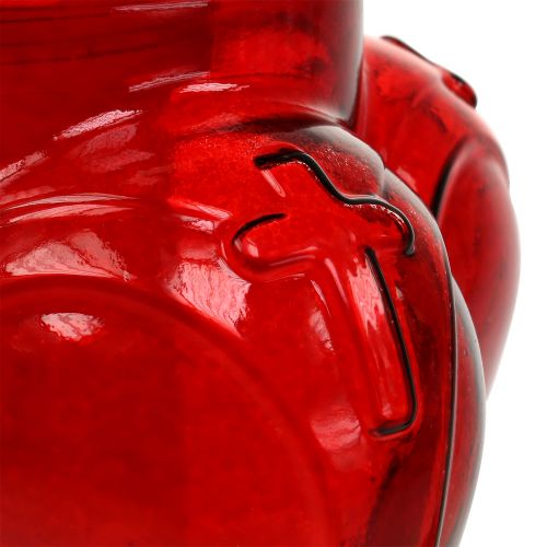 Floristik24 Corazón de luz grave 13cm x 13cm H29cm blanco, rojo 2 piezas