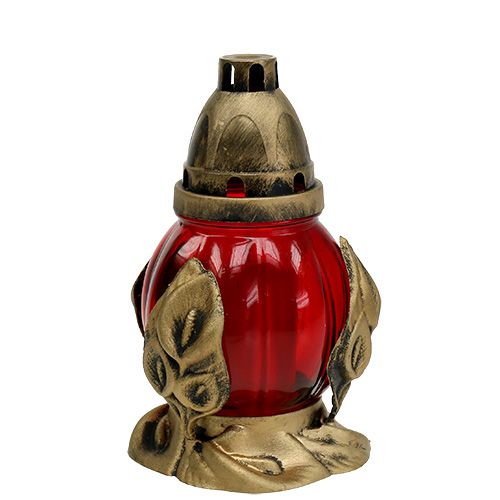 Floristik24 Luz grave roja Ø12,5cm H19,5cm 6 piezas