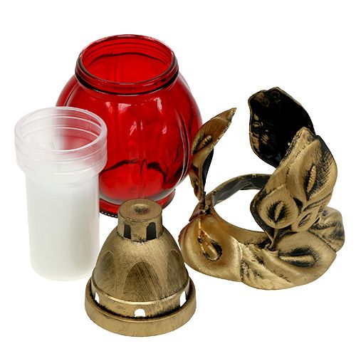 Floristik24 Luz grave roja Ø12,5cm H19,5cm 6 piezas