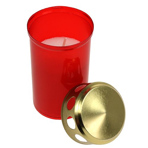 Artículo Lámpara de tumba cilíndrica roja Ø6cm H10cm 12 piezas