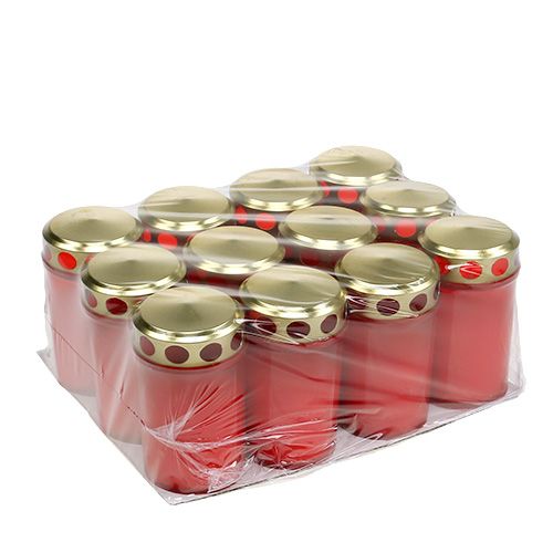 Artículo Lámpara de tumba cilíndrica roja Ø6cm H10cm 12 piezas