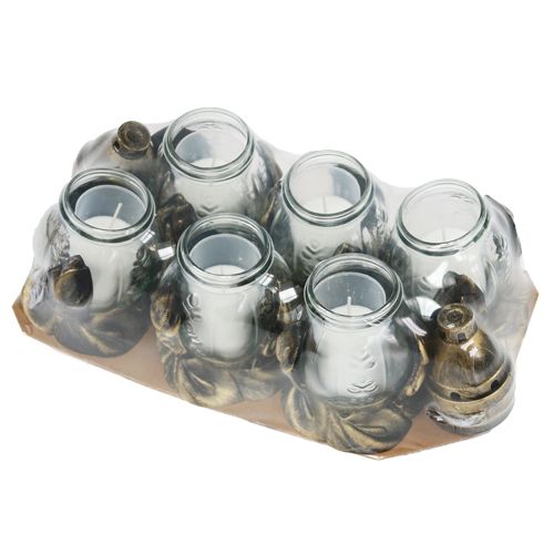 Floristik24 Luz de tumba Ø12.5cm H19.5cm blanco 6pcs