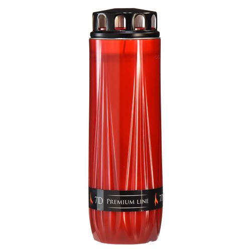 Floristik24 Vela para tumba Aura vela de cementerio rojo negro 7 días Al. 24 cm