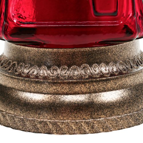 Floristik24 Luz de sepulcro vidrio grabado angel farol rojo Ø11cm H28.5cm