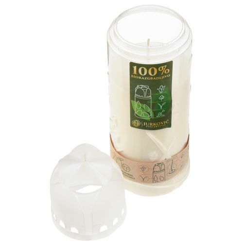 Artículo Vela grave blanca quemador semanal ICP compostable Al. 24 cm