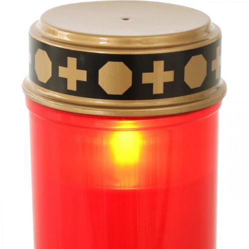 Luz de sepultura LED roja temporizador a pilas Ø6,5cm H12,5cm