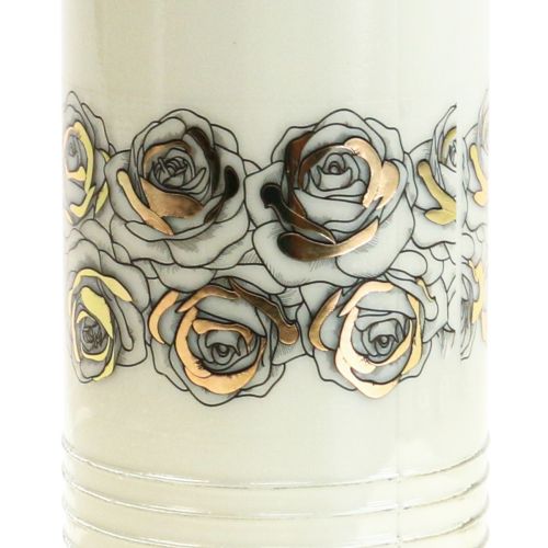 Artículo Velas graves rosas blancas luz de luto Ø7cm H23,5cm 100h 2ud